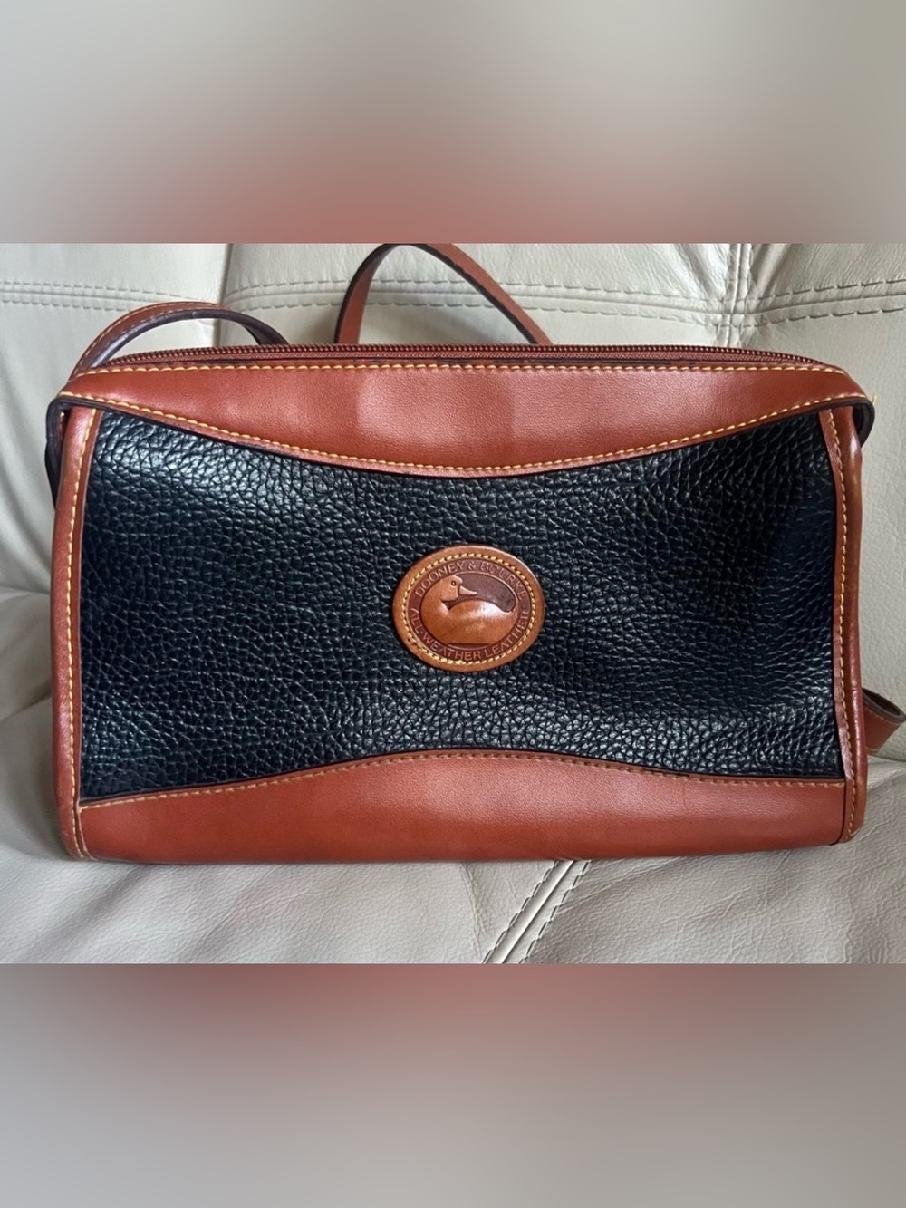 Dooney & Bourke Black and Brown,Crossbody Bag VTG
